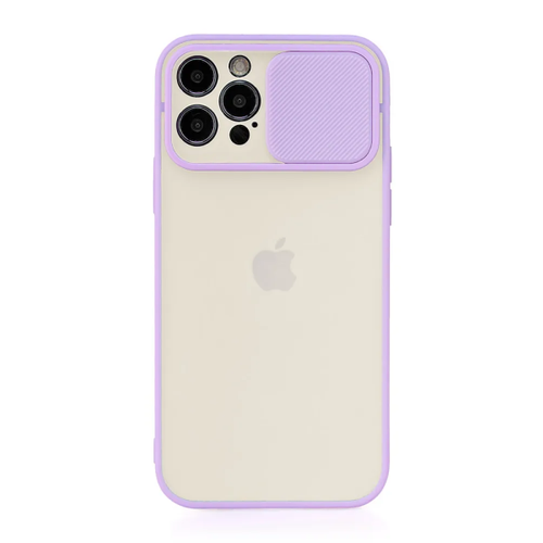 Накладка силикон для iPhone 12 Pro Max со шторкой для камеры сиреневый накладка силикон для iphone 12 12 pro со шторкой для камеры чёрная