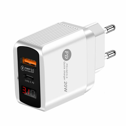 разъем usb 5в 2 4а и usb pd type c 18 вт Зарядное устройство для телефона на 2 USB-порта