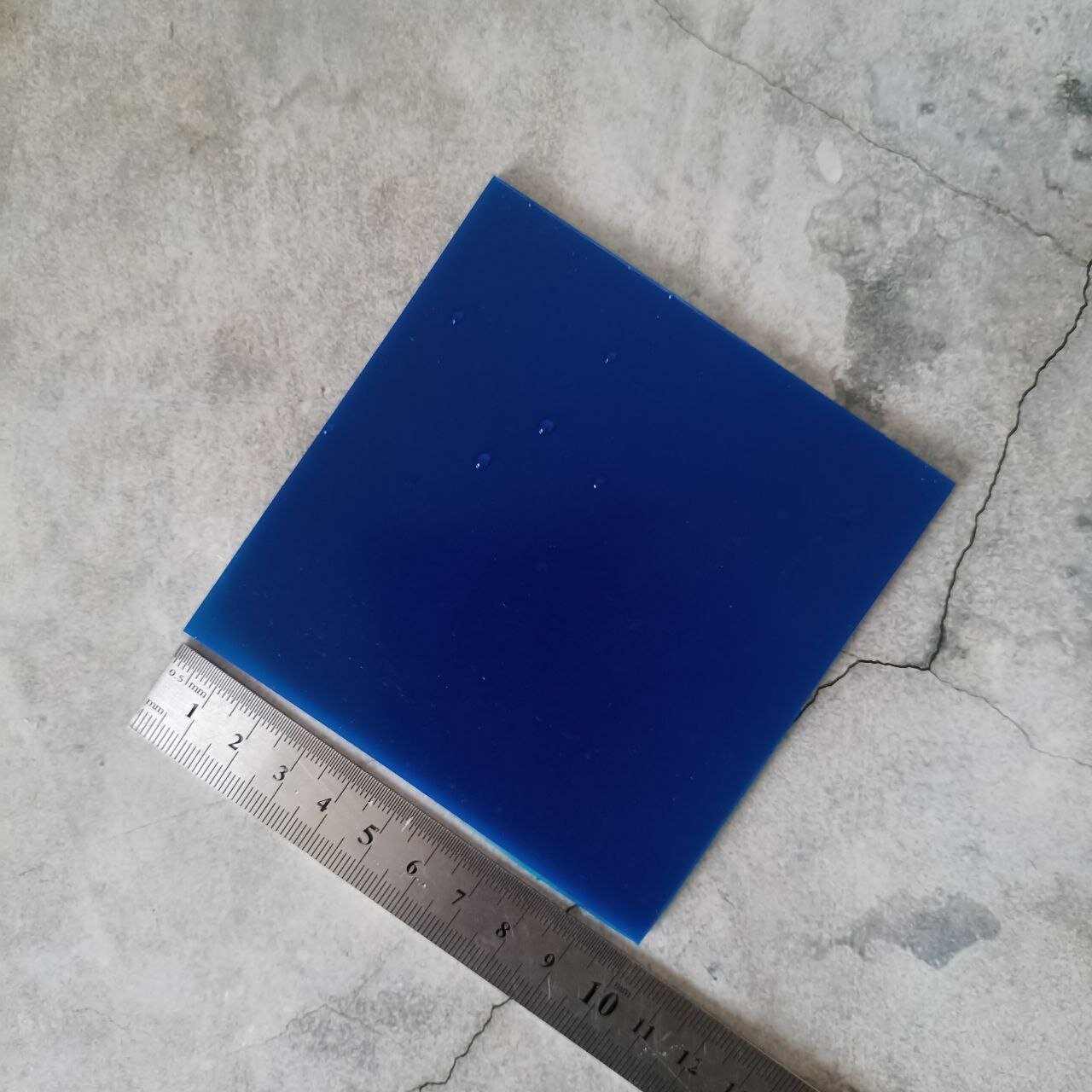 Термостойкая силиконовая пластина для изготовления прокладок 100*100мм, толщина 2,5 мм (цвет синий)