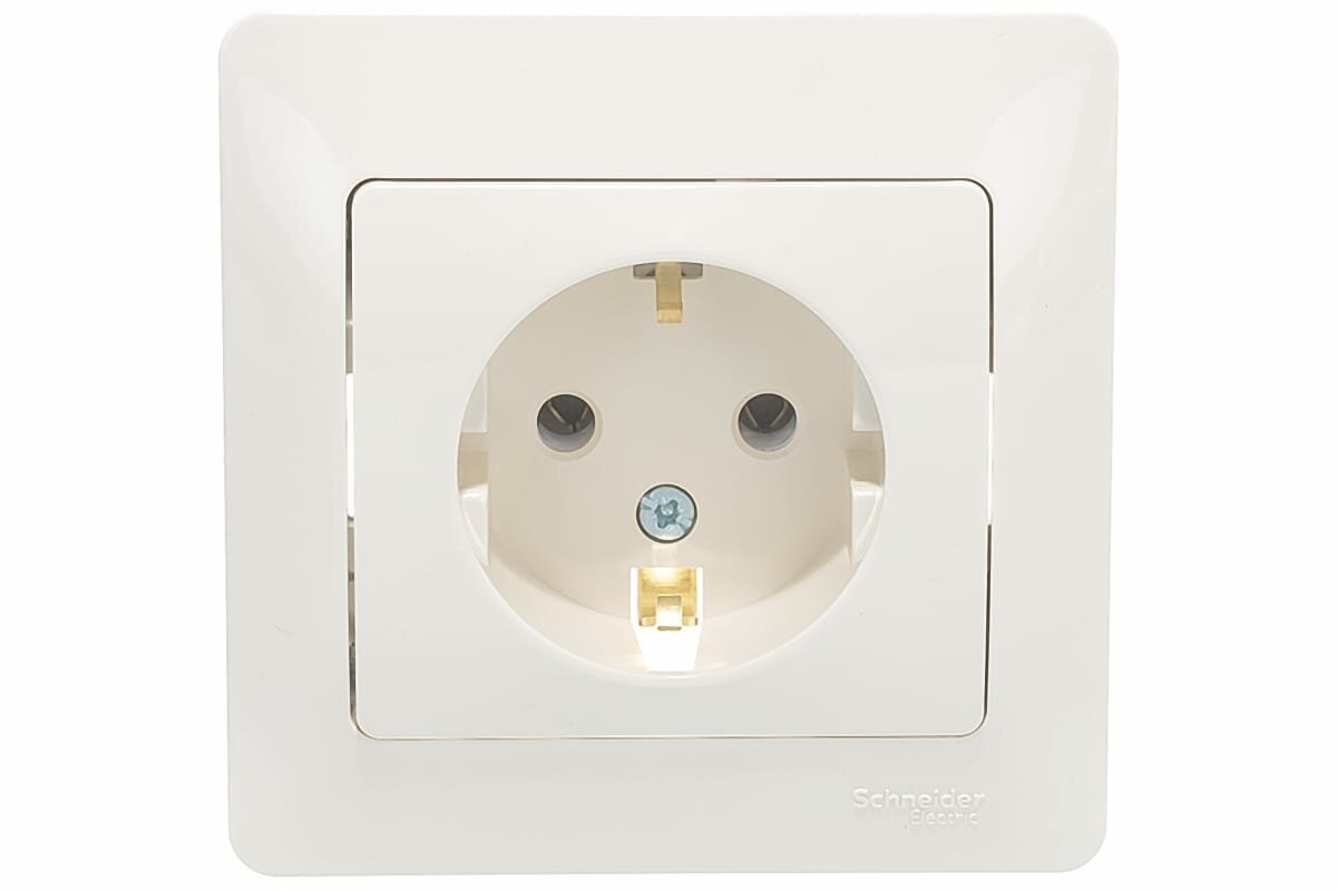 Systeme Electric Glossa Беж Розетка с/з (в сборе с рамкой) GSL000242
