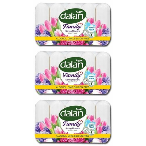 Dalan Мыло туалетное Family Весенние цветы, 5 х 75 гр, 3 уп