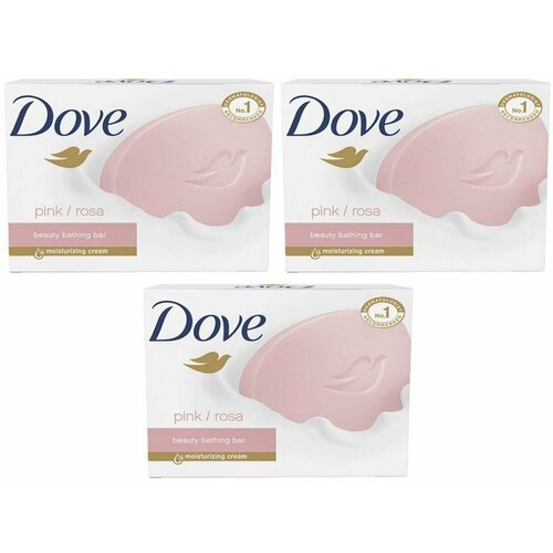 Dove Крем-мыло туалетное Pink Rosa, 135 гр, 3 шт dove крем мыло кусковое pink rosa beauty bathing bar 135 г