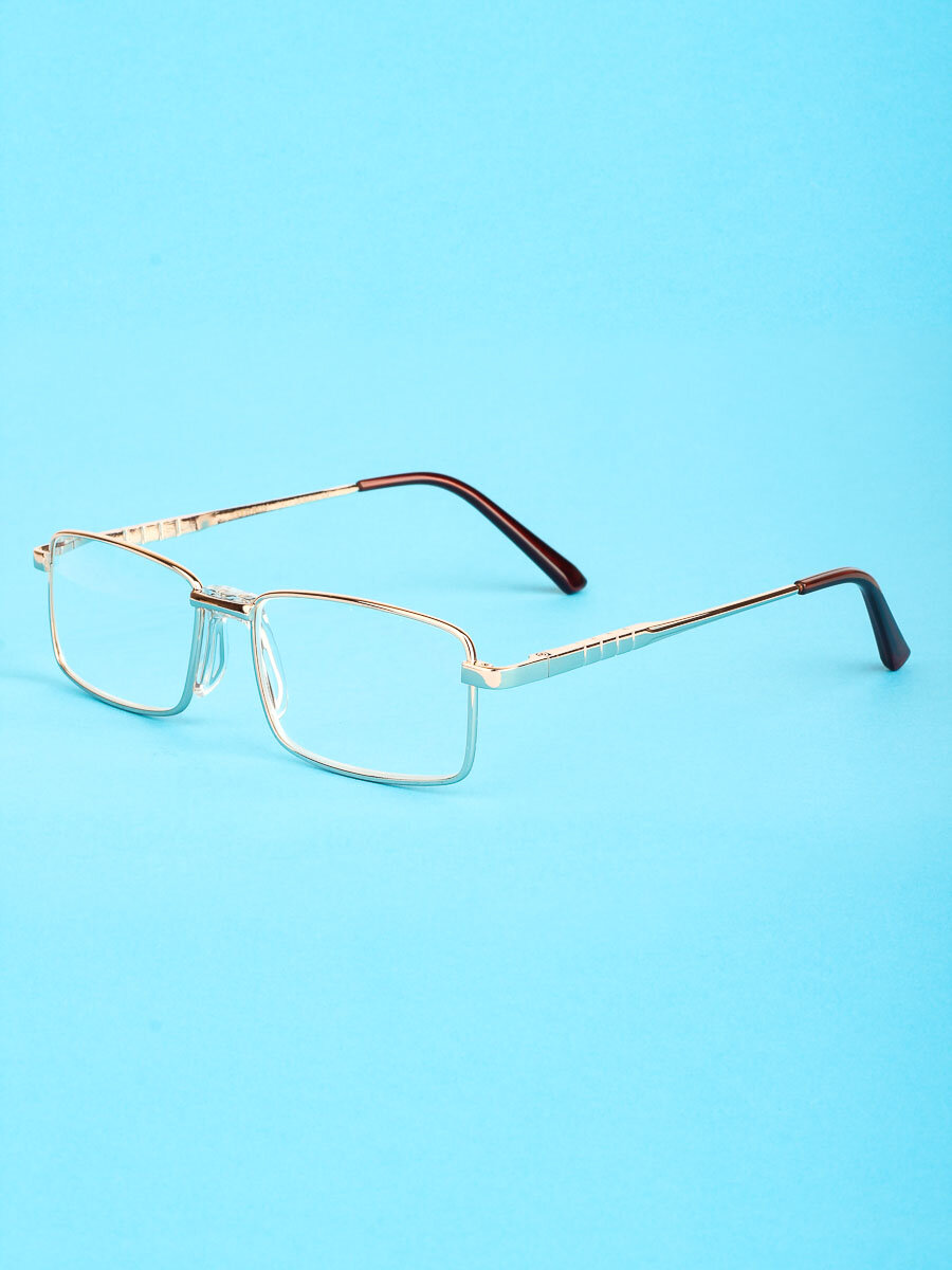 Готовые очки для чтения золотистые с диоптриями +1.00 футляр