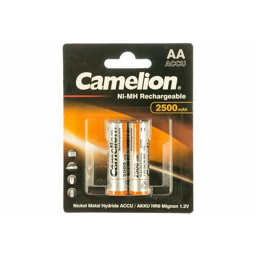 Батарейки-аккумулятор Camelion - тип AA-2500mAh, 1.2В, 2 шт. в упаковке