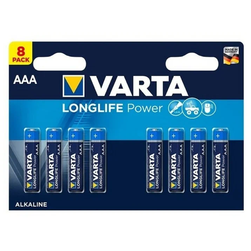 Батарейки Varta LONGLIFE POWER (HIGH ENERGY) LR03 AAA BL8 Alkaline 1.5V (4903) (8/160) батарейка varta longlife lr03 aaa bl2 alkaline 1 5v 4103 2 20 100 varta longlife lr03 aaa 04103101412