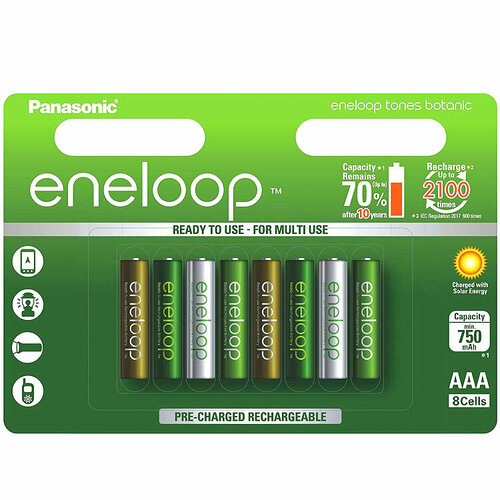 Аккумуляторы Panasonic Eneloop AAA COLORS (блистер 8 штук)