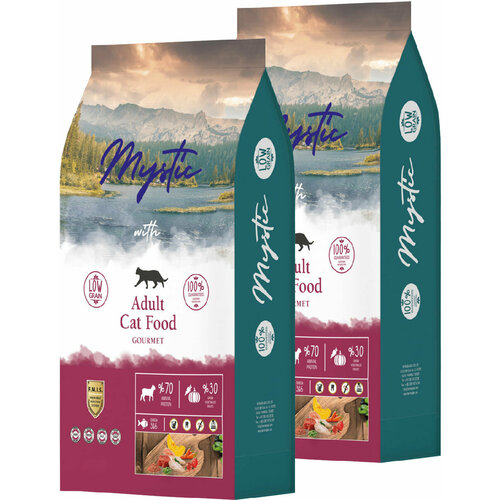 MYSTIC ADULT CAT GOURMET для взрослых кошек с курицей, ягненком и рыбой (1,5 + 1,5 кг)