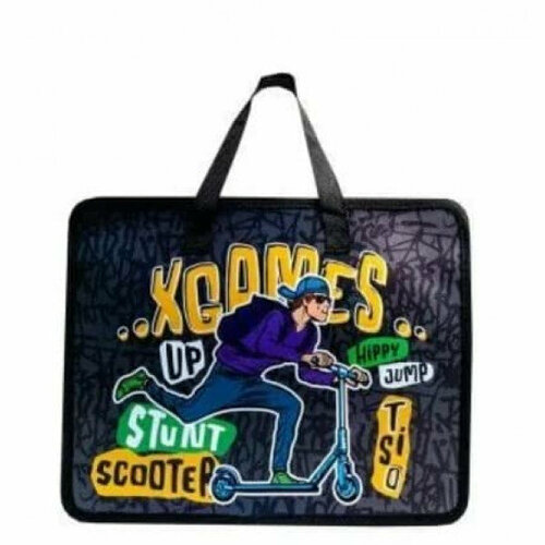 Папка школьная для тетрадей А4 на молнии с ручками 