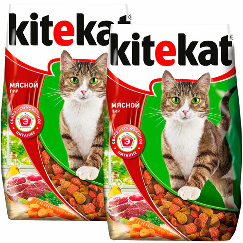 Сухой корм KITEKAT мясной ПИР для взрослых кошек (15 + 15 кг) корм для кошек kitekat мясной пир сух 1 9кг