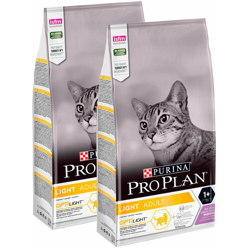 PRO PLAN CAT LIGHT диетический для взрослых кошек с индейкой (1,5 + 1,5 кг)