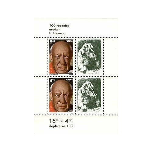 (1981-003) Блок марок Польша П. Пикассо 100 лет со дня рождения Пабло Пикассо (1881-1973) III Θ