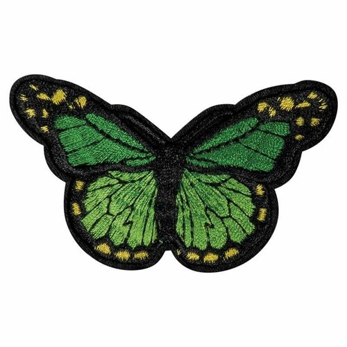 Термоаппликация Большая зеленая бабочка, вискоза, 1 упаковка