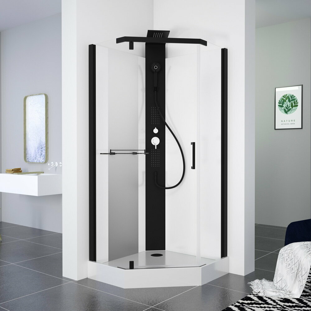 фото Душевая кабина Black&White GALAXY G8705 90х90 прозрачная/черный