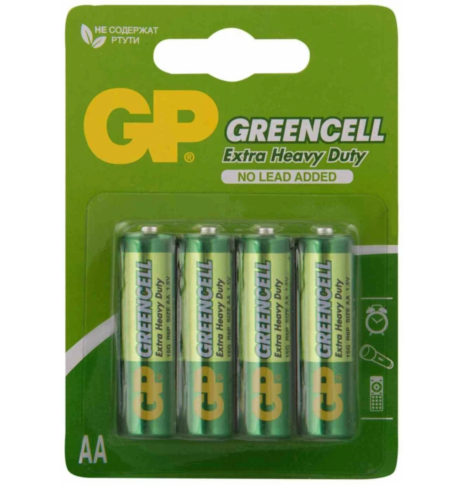 GP - Батарейки Greencell Extra Heavy Duty 15G R6P size AA 15V 4 шт