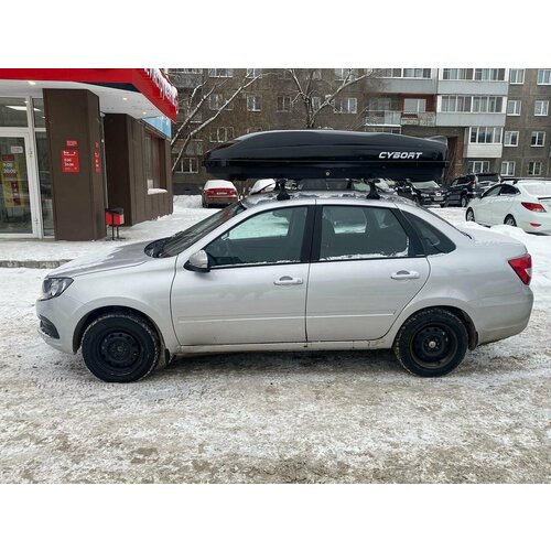 Автобокс CYBORT CarGO двухсторонний чёрный металлик 216х85х46