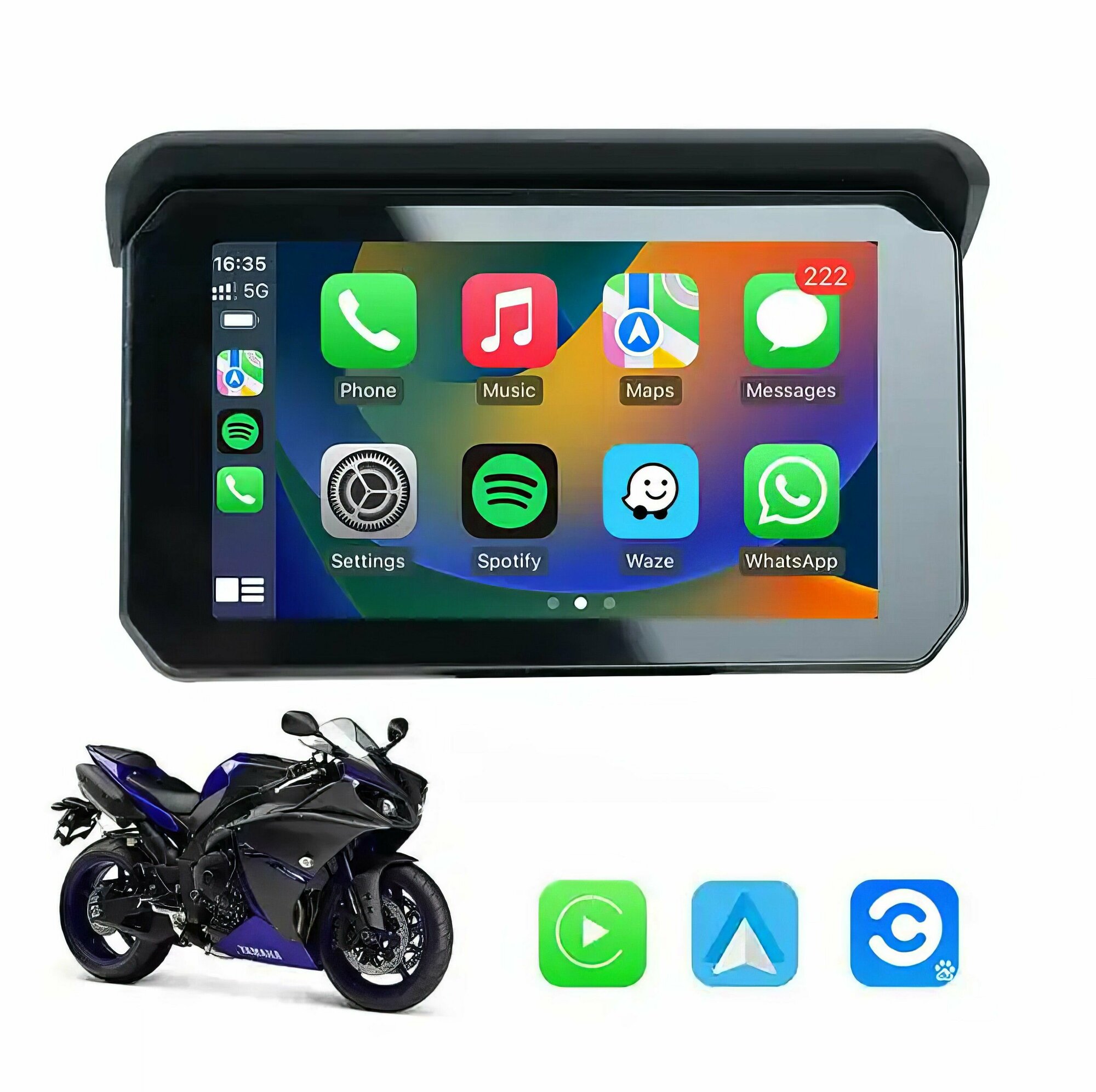 Навигатор на мотоцикл C5 SE с функцией Carplay / Android auto