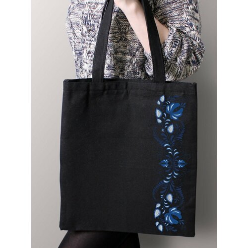 фото Сумка шоппер just4you, черный, синий