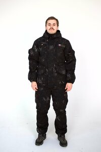 Зимний камуфляжный мужской костюм IDCOMPANY Горка-5 (черный питон) для охоты, рыбалки и активного отдыха