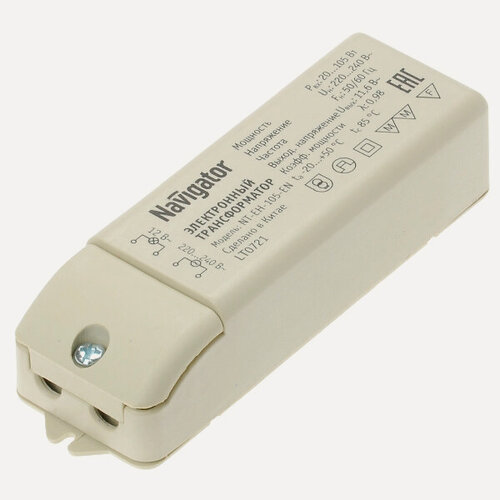 Изображение товара Трансформатор 94433 NT-EH-105-EN электронный 220В/12В 20-105Вт Navigator