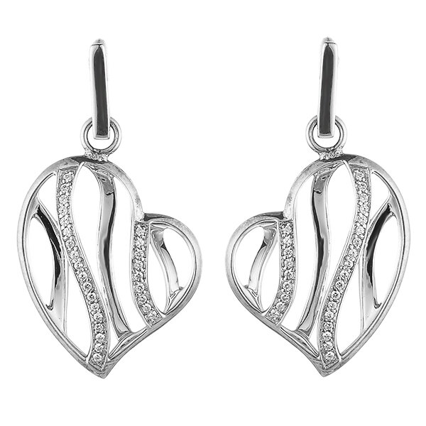Серьги ELEMENT47, серебро, 925 проба, фианит