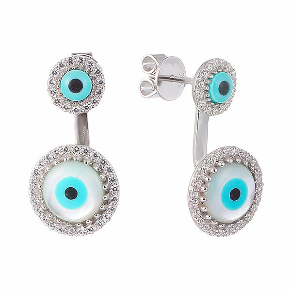 Серьги ELEMENT47, серебро, 925 проба, фианит