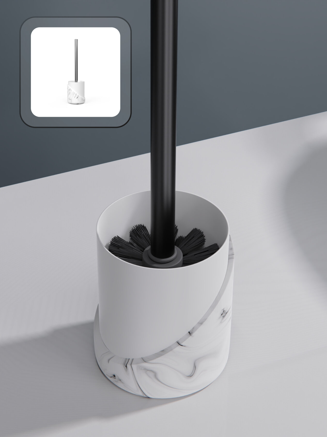 Ерш напольный Fora MARBLE LIGHT, полирезин — фото 1