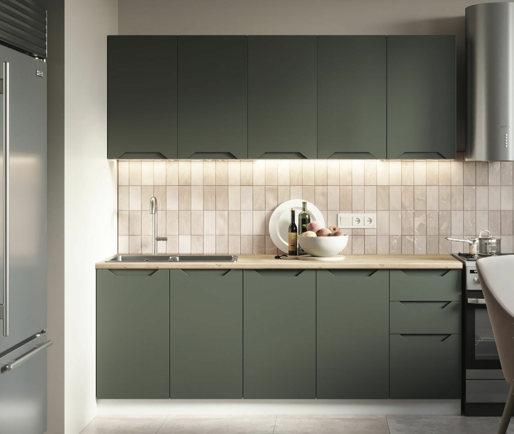 фото Кухонный гарнитур Олива мдф 2 метра