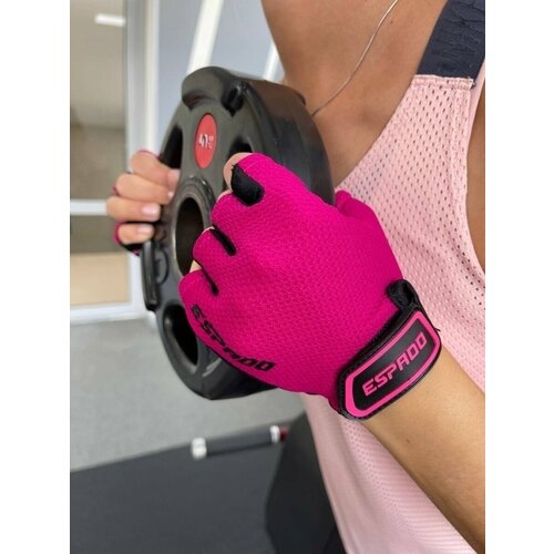 фото Перчатки для фитнеса esd004 розовые (m / 19-20 / черно-розовый / m) espado