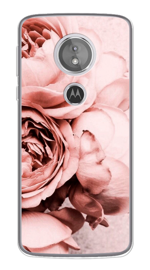 Силиконовый чехол на Motorola Moto G6 Play/E5 / Моторола Мото G6 Play/E5 Пыльно-розовые пионы