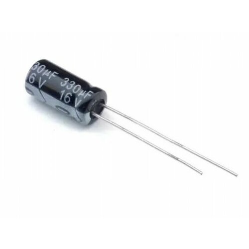 10 штук, 330 мкФ, 16В, 16V330UF, 6х11мм, Конденсатор электролитический алюминиевый