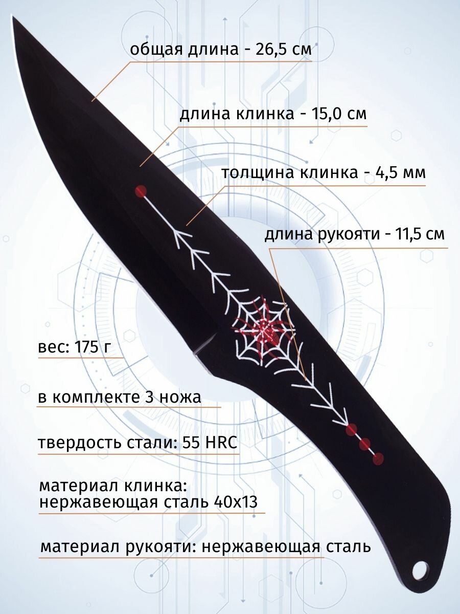 Набор из трех ножей Pirat MA-103 (Спорт-10), длина лезвия 12,5 см