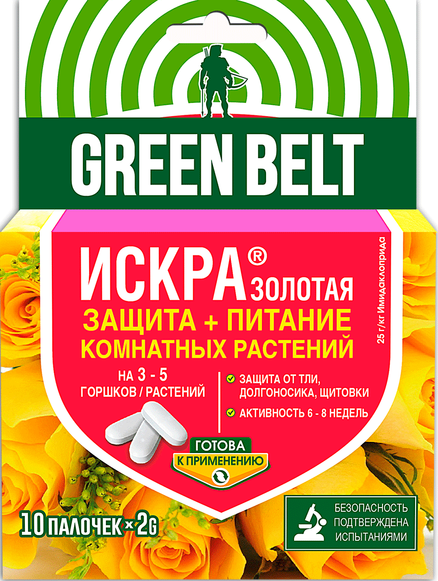 Средство защиты от насекомых для комнатных растений Искра Золотая 10 палочек по 2 г