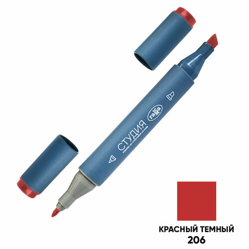 Маркер двусторонний для скетчинга Гамма Студия красный темный корпус трехгранный пулевидклиновид наконечники 6 штук 558₽