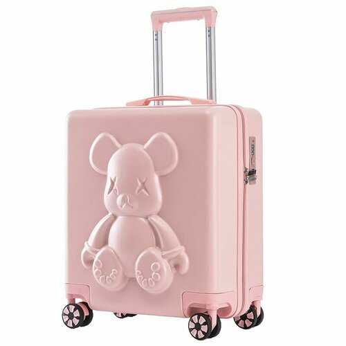 фото Чемодан , ручная кладь, 38х43х20 см, 3.1 кг, розовый нет бренда
