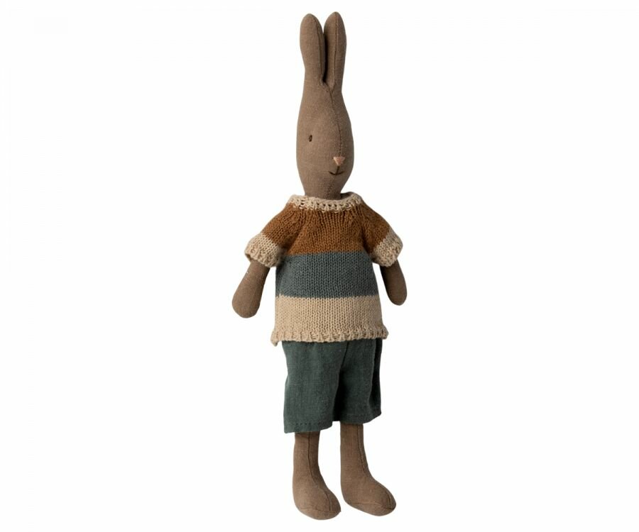 Кролик Maileg размера 2, коричневый- в кофте и шортах