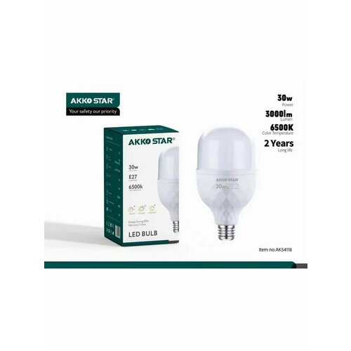 Светодиодная (LED) лампа T-bulb 30W-E27 (6500K)