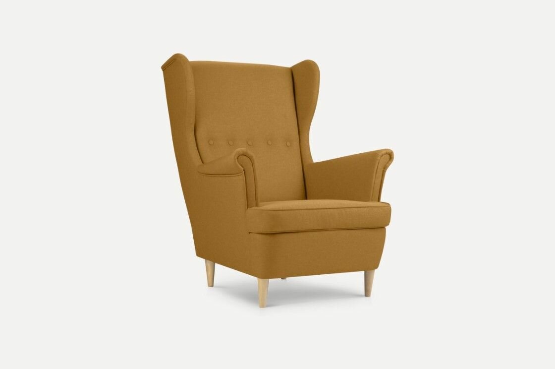Кресло divan.ru Дженкс Textile Yellow, желтое, рогожка, с подлокотниками