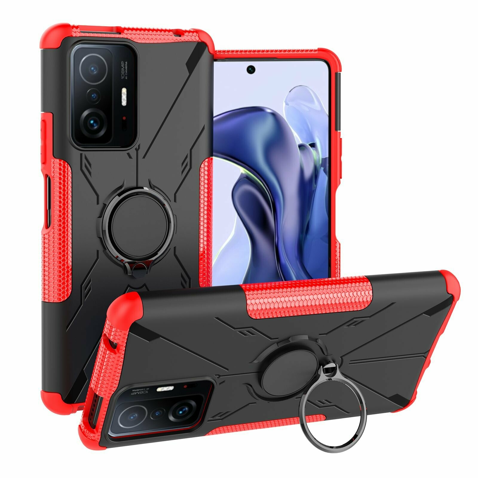 Противоударный защитный чехол MyPads для смартфона Xiaomi 11T и 11T Pro, красный