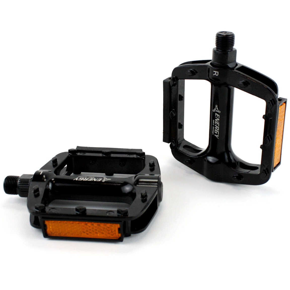 фото Педали для велосипеда с катафотами Energy Bull черные