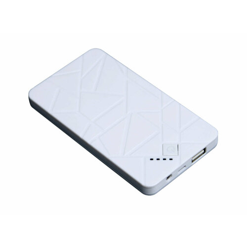 Универсальное зарядное устройство 4 000 MAH power bank под нанесение логотипа прямоугольной формы Белый White PB_rombic_4000 120500₽