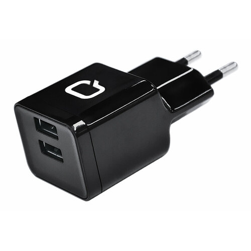 Зарядное устройство сетевое 2xUSB 2.1A Type-C cable черное Qumo Energy (Charger 0002)