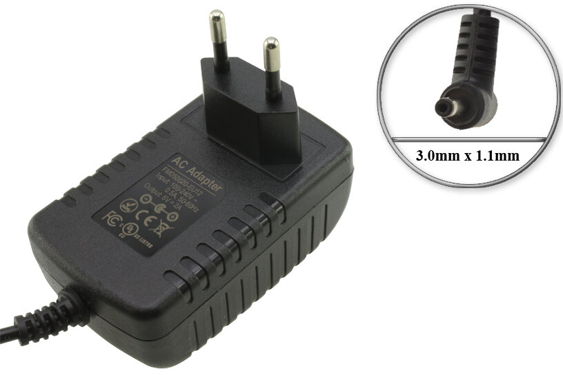 Адаптер (блок) питания 5V, 2A, 10W, 3.0mm x 1.0mm (FM050020-EU12, PN050020-EU12W) для зарядки планшета Huawei MediaPad S7 и других устройств