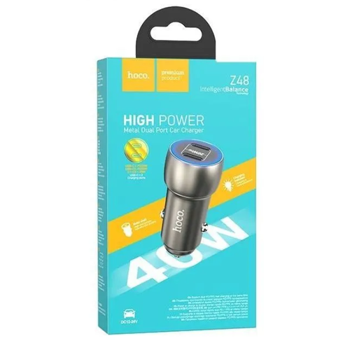 Автомобильное заряд. устр. Hoco Z48 2USB 40W QC3.0 серое