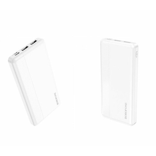 Powerbank / Внешний аккумулятор BOROFONE BJ24 Freeway Power bank, 2.1А (10000mAh), белый внешний аккумулятор romoss simple 10 10000mah белый