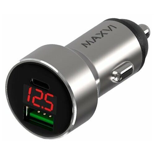 Автомобильное зарядное устройство Maxvi CCM-M602PD, серебристый автомобильная зарядка maxvi ccm m241 2a black