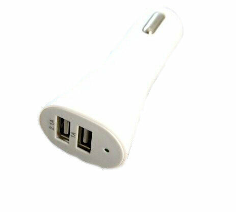 Автомобильное зарядное устройство Car Charger, 2 входа, белый, пластик