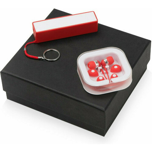 Подарочный набор Non-stop music с наушниками и зарядным устройством красный 235900₽