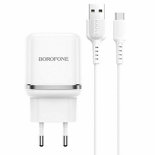 Адаптер Сетевой с кабелем BA36A High 1USB, Type-C, 1 шт. сзу 1usb 1usb c borofone bn4 pd20w qc3 0 кабель type c lightning белый