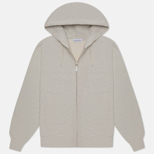 Толстовка EASTLOGUE permanent zip up hoodie 23fw, силуэт прямой, размер m, бежевый