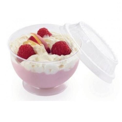 фото Креманка пластиковая с крышкой прозрачная Кристалл, 200 мл, 10 шт.